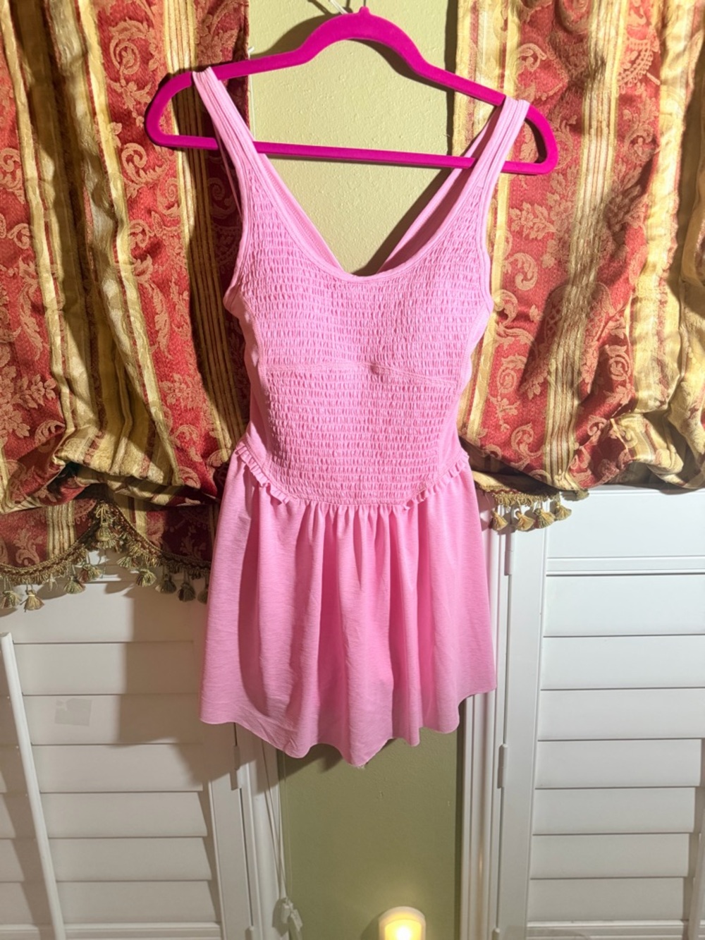 Pink Smocked Tank Romper - Women's Jumpsuit & Romper